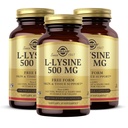 Solgar L-Lysine 500 mg - 100 plantaardige capsules, Verpakking met 3 - Huid- en weefselondersteuning - Non-GMO, Vegan, Kosher, Glutenvrij - 300 Total Servings
