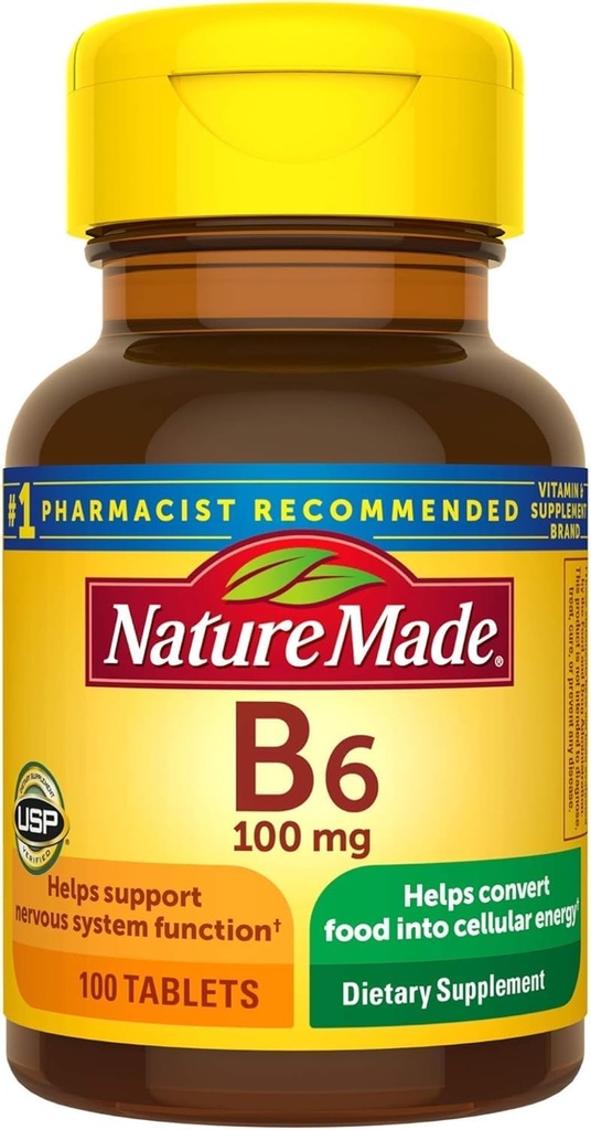 Nature Made Vitamin B-6 100 mg Tabletten 100 ea (verpakking van 4)