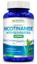 Generieke natuurlijke vitamine Nicotinamide met Resveratrol 600 mg (Vitamine B-3) 120 Veggie Capsules Glutenvrij & Non-GMO