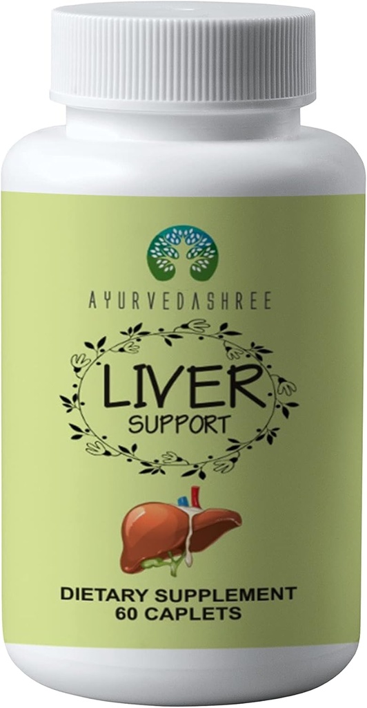 Lever Ondersteuning Kruiden Ayurvedische Supplement, Ondersteunt gezonde lever, Blend van 13 krachtige kruiden, Veganistisch, Glutenvrije, 60 Capletten