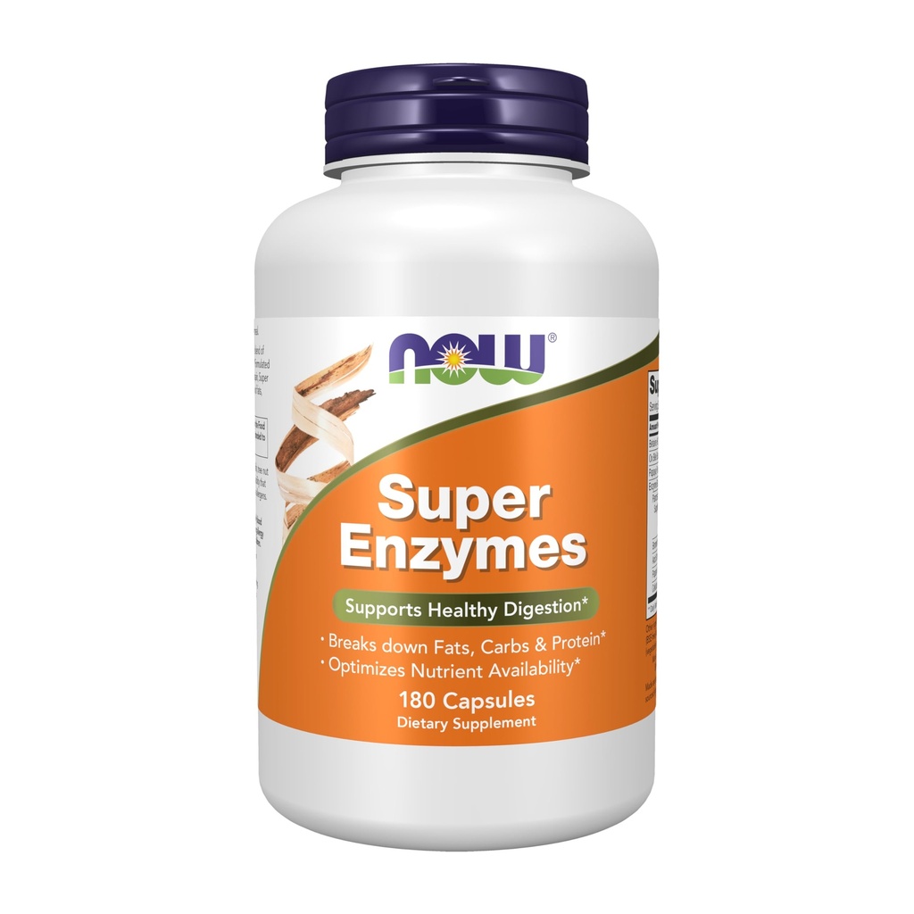 MAINTENANT compléments alimentaires, super enzymes, formule avec Bromelain, Bile à Ox, Pancréatine et Papaine,180 capsules