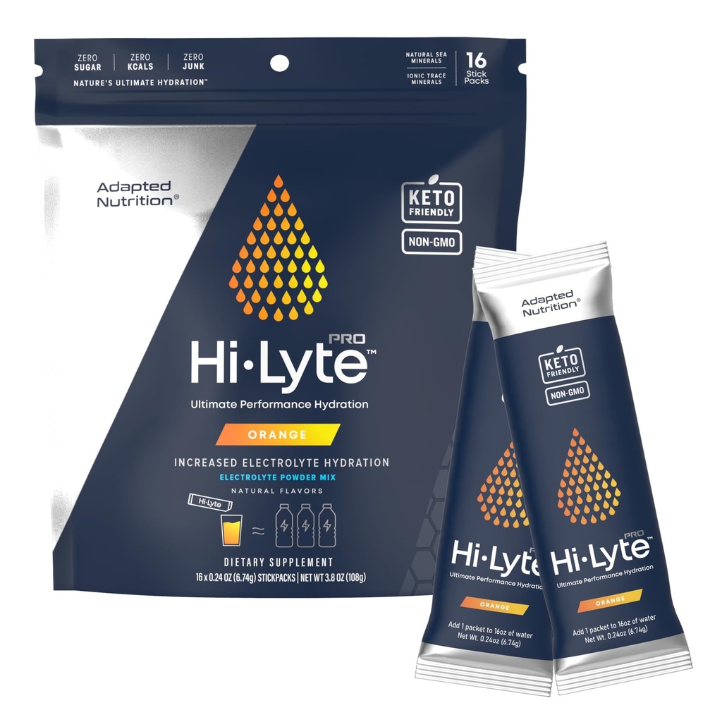 Adapted Nutrition Hi-Lyte Pro Hydration Packets - 16 Individual Drink Packets 