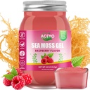 ACEYO (18 OZ) Irish Sea Moss Gel Biologische Raw Vegan Raspberry Flavor 102 Vitaminen en mineralen Wild Geoogste Non-GMO Immune Defense Booster Thyroid Digestieve Ondersteuning