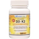 Laboratoires Wonder Vitamine D 5 000 UI, Vitamine D3 + K2 Soutenir un système immunitaire sain, essentiel pour les os forts, la santé cardiaque et la distribution de calcium, 120 comprimés