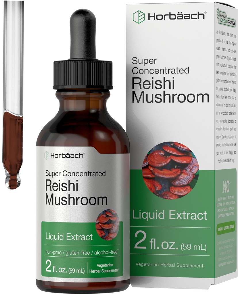 Horbäach Reishi Paddestoel Extract Tinctuur 2 Fl Oz 