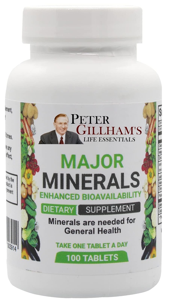 Grote mineralen 100 tabletten, geen oxide! Gemakkelijk te onderscheiden Multimineral, Balanced for Men & Woman Bone & Immuun System Support met ijzer en kalium door Peter Gillham's Life Essentials