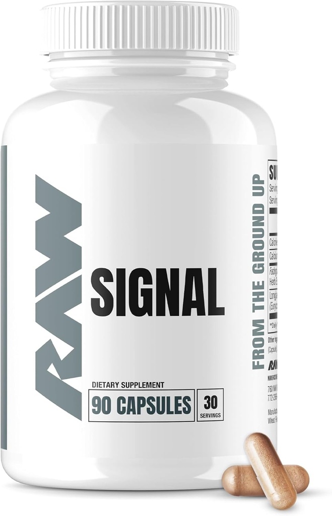 RAW Signal Fadogia Agrestis & Tongkat Ali Supplément, 90 Capsules - Tongkat Ali pour les hommes avec (Extrait de racine de long) et Fadogia Agrestis - Maximiser et stimuler la performance masculine