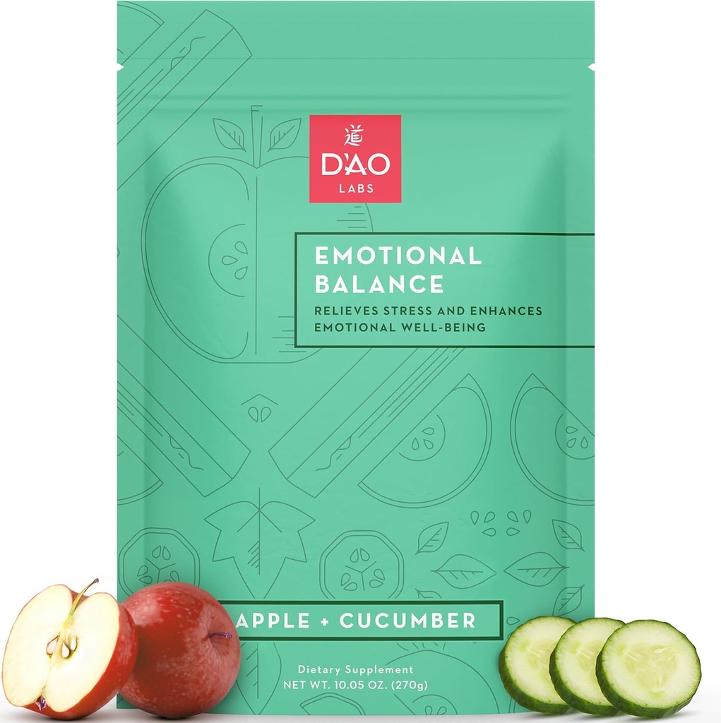 D'AO Labs Emotional Balance - Emotional Balance Powder - Calm & Stress Relief - Bruispoeder met Apple-Cumber Flavor - Xiao Yao San Traditional Chinese Kruiden - 30 individuele porties