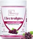 Zero Sugar - Concord Grape Electrolytes Powder - Refreshing Hydration Mix - Cafeïnevrije energie met alle natuurlijke ingrediënten - Vegan, Keto & Paleo - Suikervrije Elektrolyten Drinkmix - 120 porties