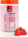 Natreve Wei Proteïne Poeder - 28g Grass-Fed Wei Proteïne met Aminozuren, Probiotica & Collageen - Glutenvrije Aardbei Shortcake, 18 porties