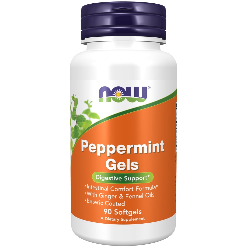 MAINTENANT compléments alimentaires, gels de menthe poivrée aux huiles de gingembre et de fenouil, enduits entériques, support digestif*, 90 softgels