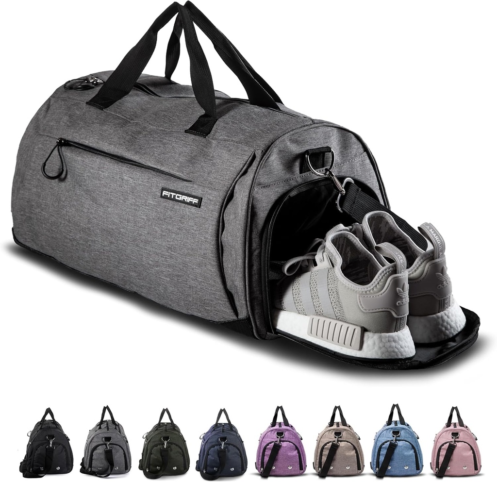 Fitgriff® Fitnesstas voor mannen en vrouwen met schoenen en natte compartiment - Duffle Bag for Travel, Sports, Fitness & workout