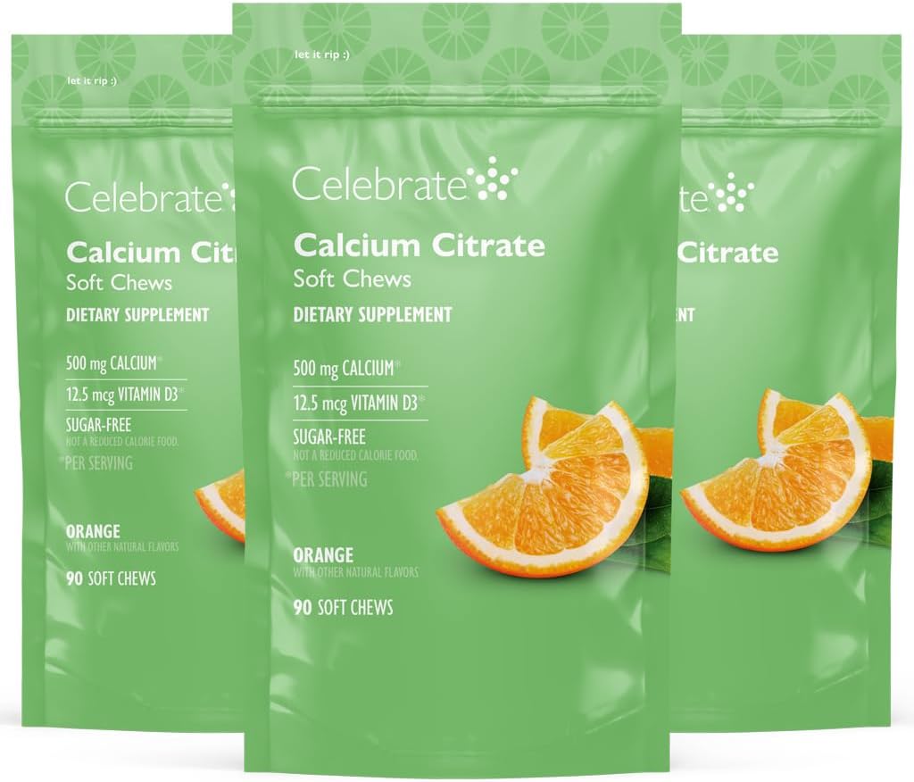 Vier vitamines Bariatrische 500 mg Calciumcitraat Zachte Kauwen met 500 IE Vitamine D3 