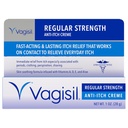 Vagisil Regular Strength Anti-Itch Vrouwelijke crème voor vrouwen, Gynecoloog Getest, Hypoallergeen, Snelwerkende en langdurige jeuk Relief, Vaginale Moisturizer Soothes en Cools, 1 oz (pakket van 1)