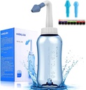 Dare Neti Pot Sinus Sinaasfles, neuswas Reiniger Druk Sinaas neus Irrigatie voor volwassen & Kid BPA Vrij met Sticker Thermometer (300ml)