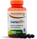 Senior multivitaminen, vitamines en mineralen supplement, vrouwen en mannen ouder dan 60, met vitamine B12, gemakkelijk te slikken, 100 softgels, door Pharmatech®