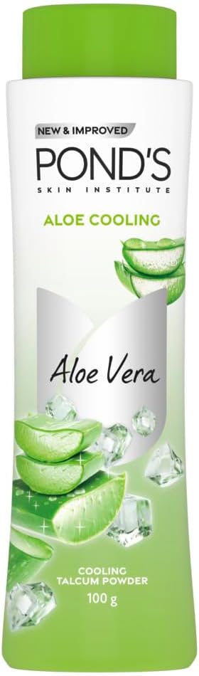 POND'S Aloe Cooling Powder, 100g, pour le refroidissement instantané et le rafraîchissement en été, avec extrait 100% Aloe, effet de refroidissement 3X, fragrance longue durée