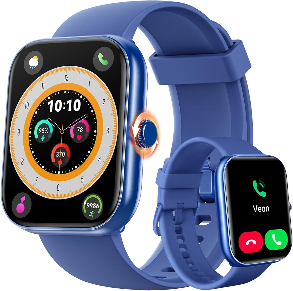 ENOMIR Smart Watch for Women Men (Antwerpen/Make Calls) Compatibel met iPhone/Android/Samsung, Alexa Ingebouwd, [1.91" HD Scherm] Waterdichte Fitnesshorloge met hartslag/slaap/SpO2 Monitor(Blauw)
