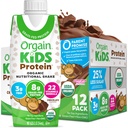 Orgain Organic Kids Protein Nutritional Shake, Chocolate - 8g eiwit, 22 vitamines en mineralen, groenten en fruit, glutenvrij, sojavrij, non-GMO, 8,25 Fl Oz (pakket van 12)
