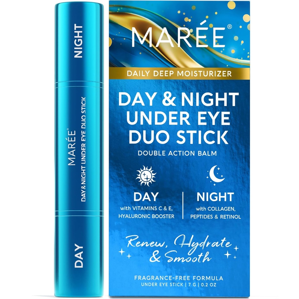 MAREE Under Eye Balm Stick - Under Eye Brightener for Dark Circles Anti-aging Face Moisturizer - Hyaluronic Acid Vitamin C Serum & Retinol Cream Skin Care - Rimpel Stick Hydrating Retinol Balm