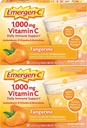 Emergen-C 1000mg vitamine C-poeder, met antioxidanten, B-vitaminen en elektrolyten, vitamine C-supplementen voor Immune Support, Cafeïnevrije drankmix, Tangerine smaak - 60 Count/2 maand levering
