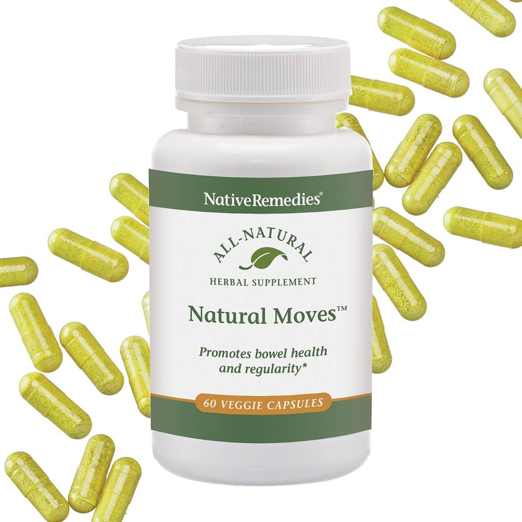Native Remedies Natural Moves - Alle natuurlijke kruidensupplement bevordert Bowel gezondheid en regelmaat als gerelateerd aan constipatie - 60 Veggie Caps