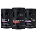 Sportonderzoek® Gezonde huid en haar - Vegan Biotin 10.000mcg met kokosolie, Triple Strength Astaxanthine 12mg en Phytoceramides 350mg per Softgel · Non-GMO · Vegan · Glutenvrij