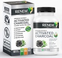 Renew Actives Aactived Charcoal Supplement 1100MG per 2 Capsules - Digestieve ondersteuning & Teeth Whitening Formula, Geen kunstmatige ingrediënten - Made in Canada - 60 Capsules