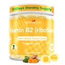 Vitamine B2 Gummies Riboflavine 400mg voor mannen Kauwbare B2 Vitaminen voor volwassenen met B Complex Kurkuma Extract voor spijsvertering Comfort, Zenuwstelsel Ondersteuning, Vegan, Suikervrije, Ananas smaak,60 Tellen