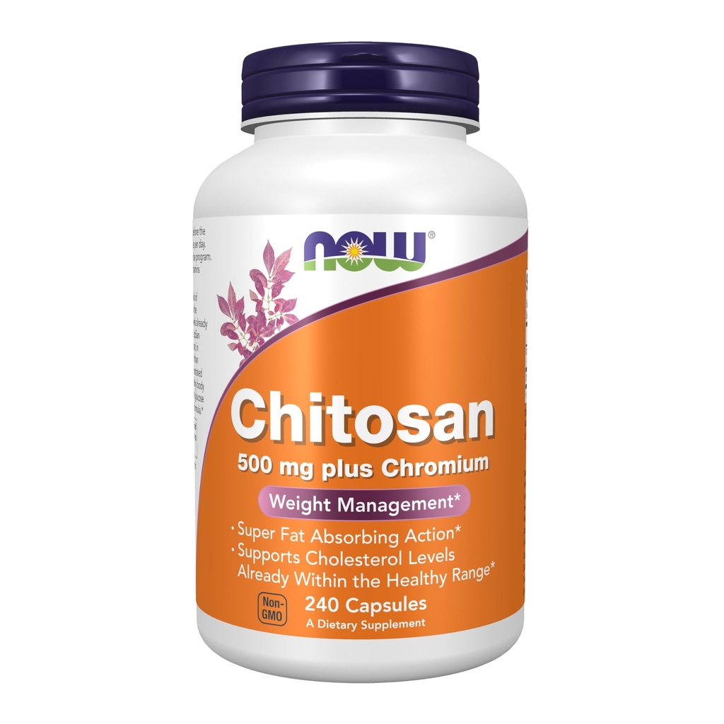 NOW Supplementen, Chitosan 500 mg plus Chroom, Gewichtsbeheer*, 240 Veg Capsules