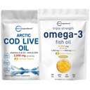 Triple Strength Omega 3 Visolie Supplementen 4200mg Per Serving & Cod Liver Oil 2000mg Per Serving, 360 Softgels 