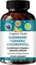 Biologische Veda Veda Vlierbessen Kurkuma Chlorofyl Immune Support Supplement - Superfoods Antioxidanten, Groene Vitamine C, Druivenzaad Extract, Acerola, Moringa & Papaya Enzymes - 60 Vegan Capsules