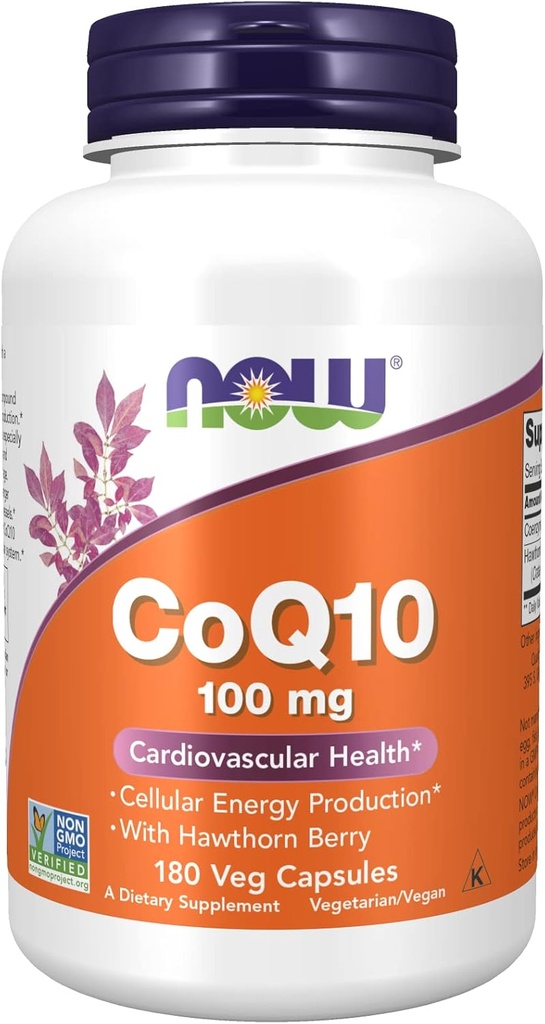 CoQ10 met Hawthorn Berry Vegetarian, 100 mg, door Now Foods