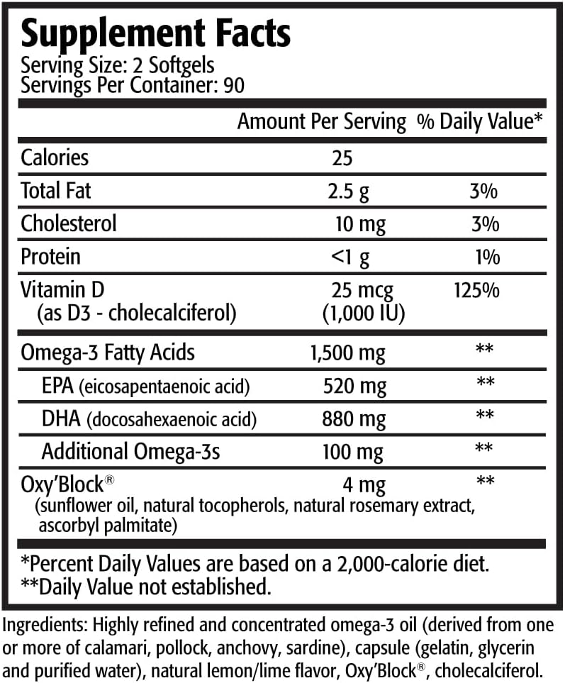 Res-Q 1250+ Omega-3 & Vitamine D3 Fish Oil Capsules 3-pack