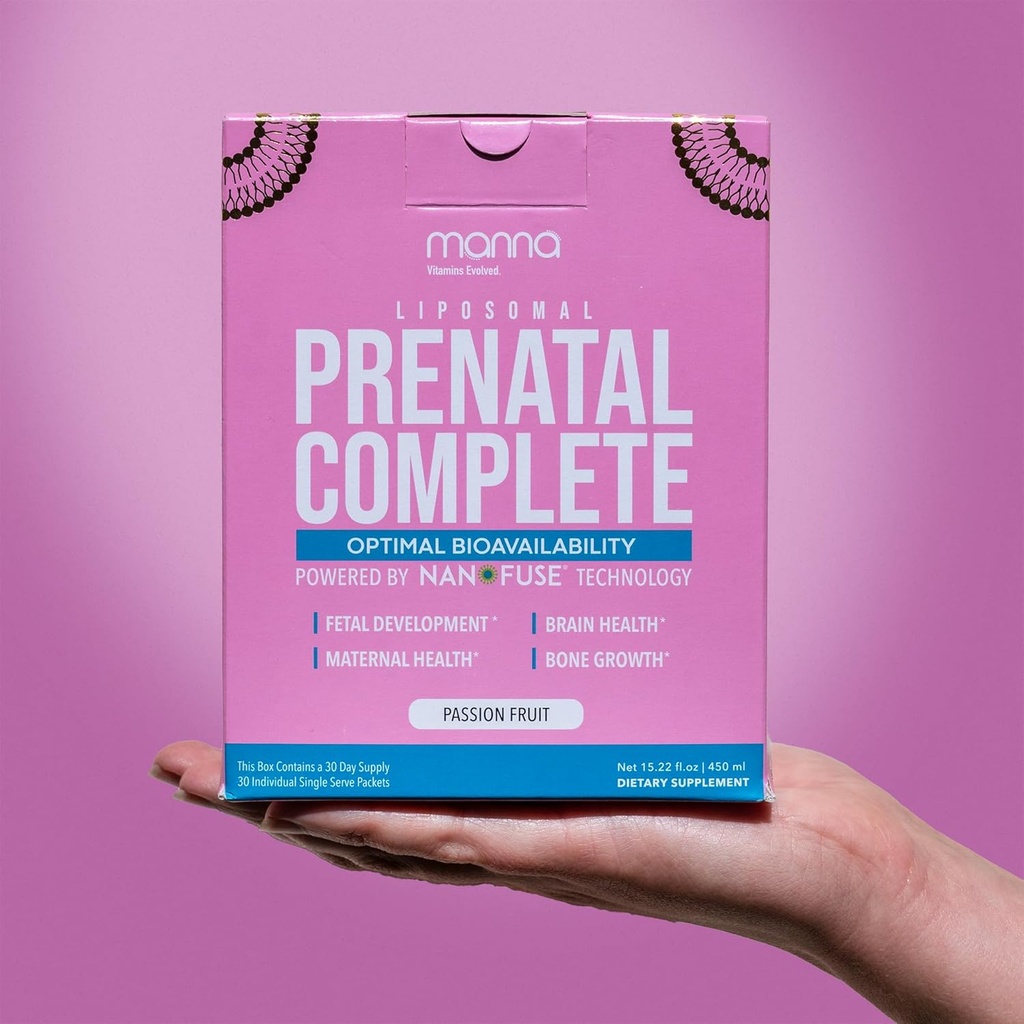 Manna Vitaminen Evolved - Liposomale Prenatale Complete - Vloeibare Prenatale Vitaminen voor Vrouwen - Best Prenatale Vitaminen voor Zwangere Vrouwen voor alle stadia van de zwangerschap