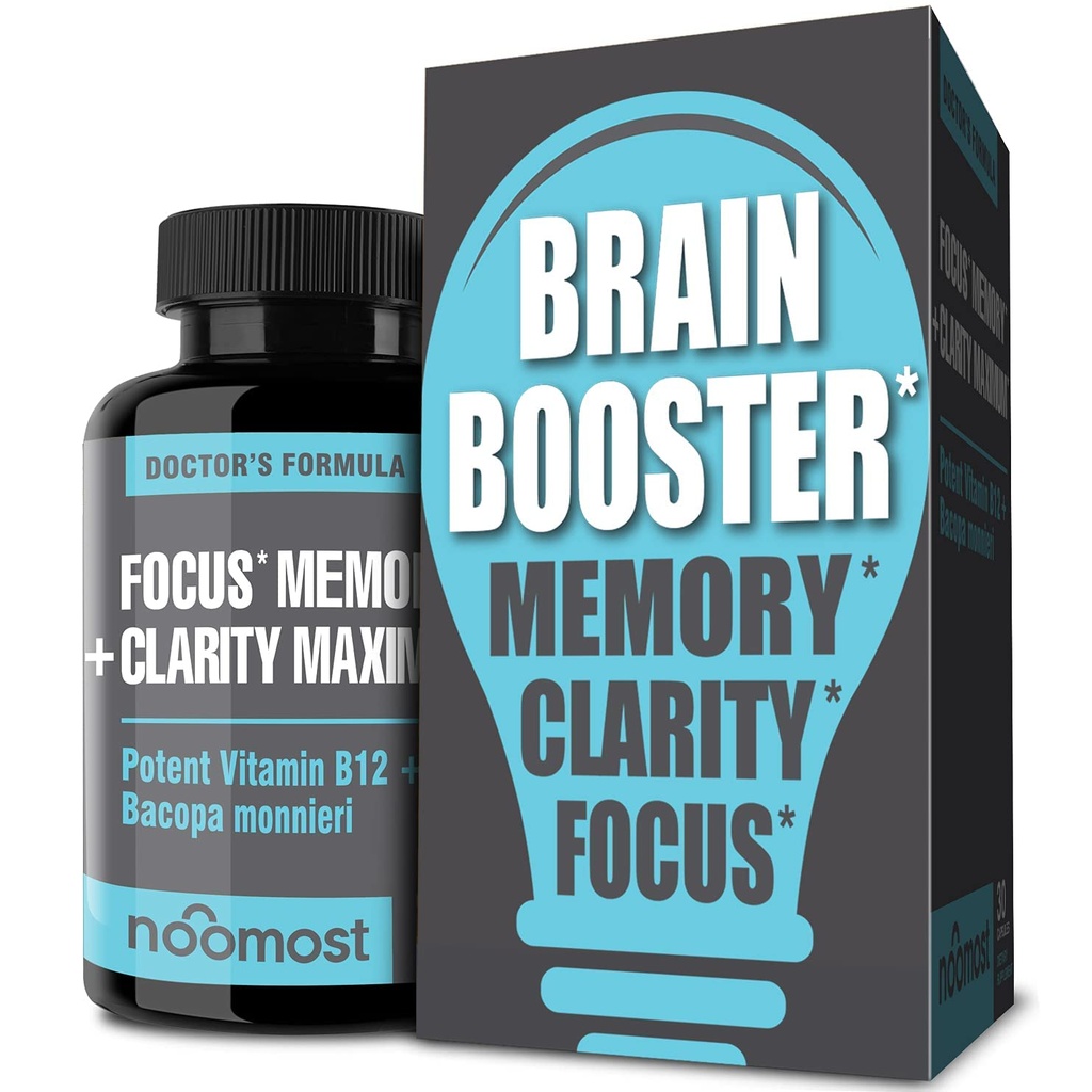 Hersensupplement/hersenboostersupplement voor focus, geheugen, helderheid, energiewerk als Caffeine Hersenbooster/hersen-supplementen voor geheugen & focus voor hersenfog, hersenboost & hersenondersteuning (Pack 1)