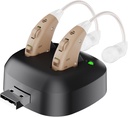 Digitale gehoorversterker - Oplaadbaar achter het oor Persoonlijke gehoorverbetering Geluidsversterker Paar, BTE Digitale gehoorversterker met USB-oplaaddock van MEDca