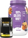 Maxler 100% Golden Wei (Blueberry Muffin 2 lb) & 100% Golden Creatine (Unflavored 10.6 oz)