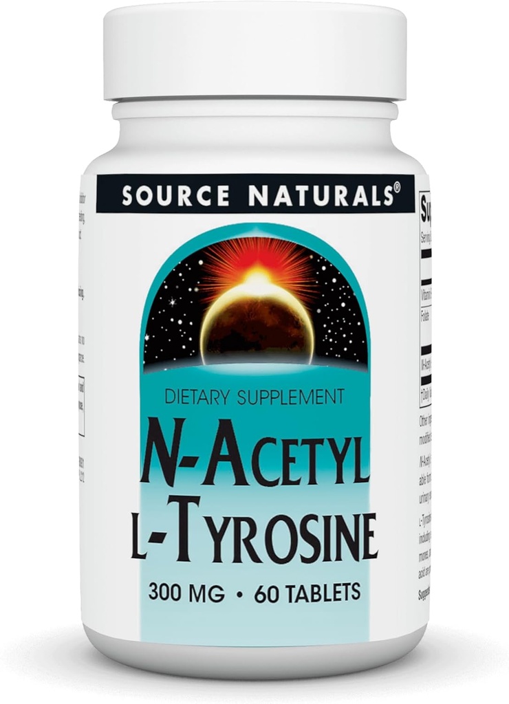 Bron Naturals N-Acetyl L-Tyrosine Dieetsupplement, 300 mg - 60 tabletten