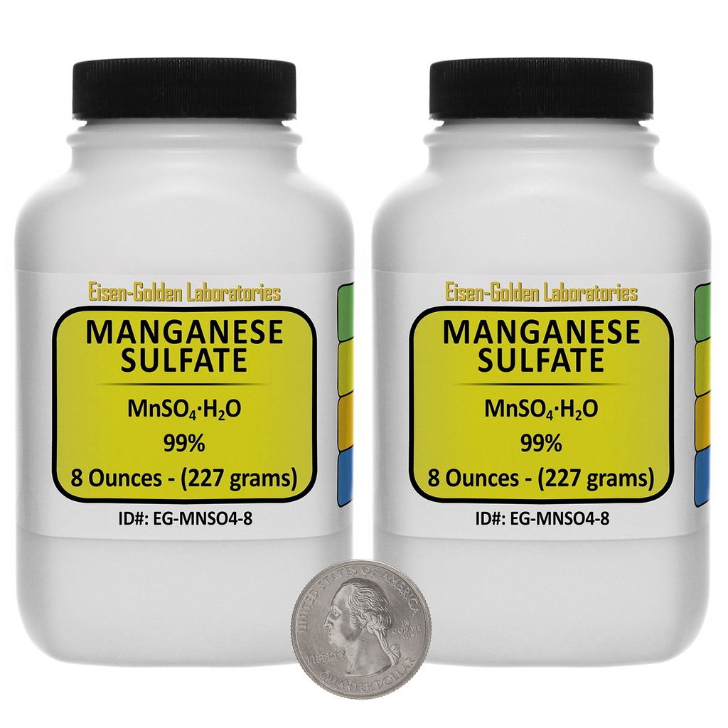 Sulfate de manganèse [MnSO4(H2O)] 99% de poudre de grade AR 1 Lb dans deux bouteilles d'analyse spatiale