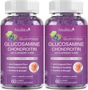 Mulitea Glucosamine Chondroitin Gummies - Extra sterkte Joint Support Supplement met MSM & Vlierbes voor natuurlijke gewrichts, antioxidant Immune Ondersteuning voor volwassenen, mannen & vrouwen-Sugar-Free (2 Pack)