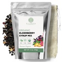 Elanen Naturals Kit de sirop biologique de baies d'eau, fait jusqu'à 24 oz, comprend un sac de brasserie en coton naturel, des mûres séchées biologiques certifiées par l'USDA et des herbes de soutien immunitaire, un kit en vrac, 4 oz. (113g)