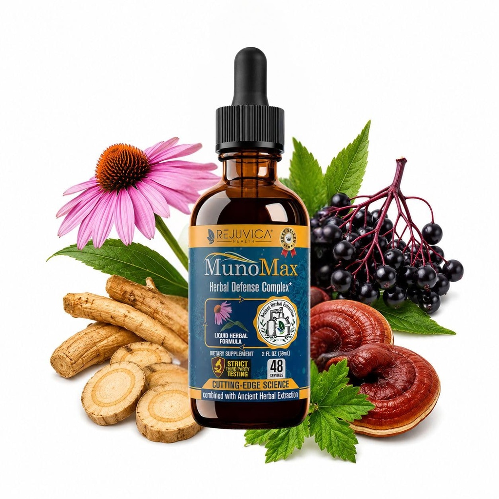 MunoMax - Advanced Immune Support Supplement - Liquid Delivery for Better Absorptie - Echinacea, Astragalus, Reishi, Goldenseal, Elderberry & More!
