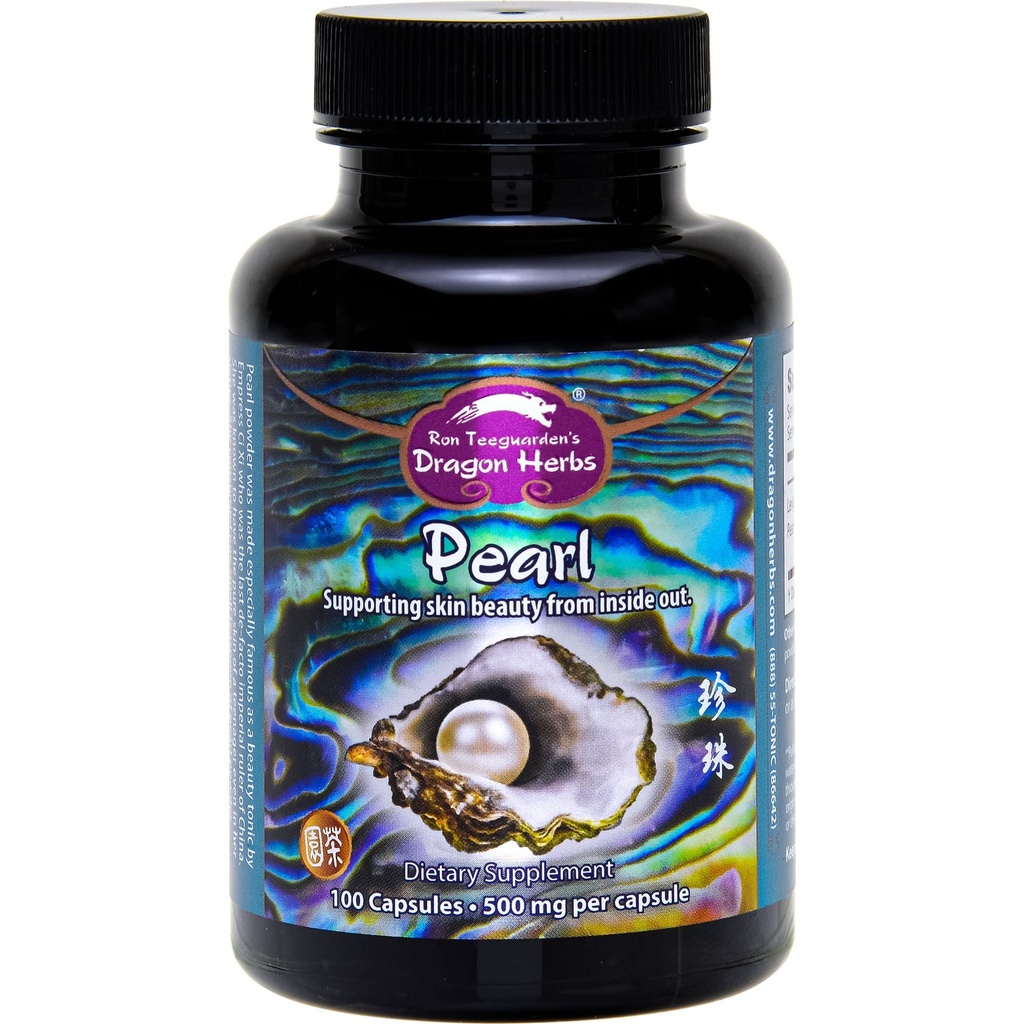 Dragon Herbs Perle Powder Capsules - Pure Pearl Powder Supplément pour soutenir la peau, les yeux, les ongles, la beauté.