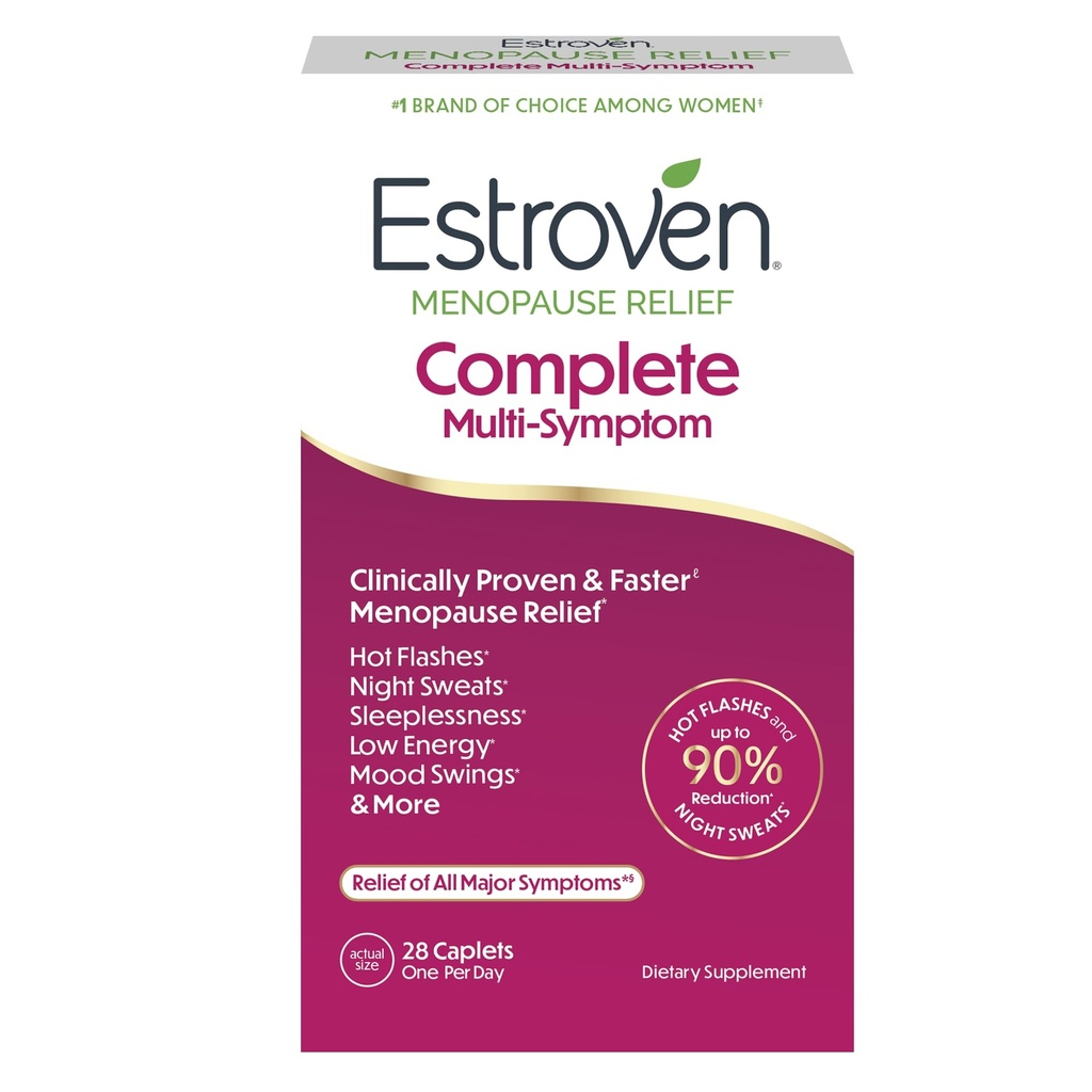 Estroven Complete Multi-Symptoom Menopauze Supplement voor vrouwen, 28 Ct, klinisch bewezen Ingredient Verzorgen Menopauze Relief & Night Sweats & Hot Flash Relief* Drug-Free & Non-GMO