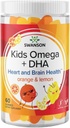 Swanson Kids Omega + DHA Gummies - 60 Gummies - Brain and Heart Health Ondersteuning voor kinderen - Natuurlijke en heerlijke