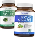 Super Greens & Thyroid Support (3-maandvoeding) Schildklier vitaliteit bundel van biologische Super Greens Powder - Complete Superfood (180 Capsules) & Thyroid Support for Men and Women (Non-GMO)(180 Capsules)