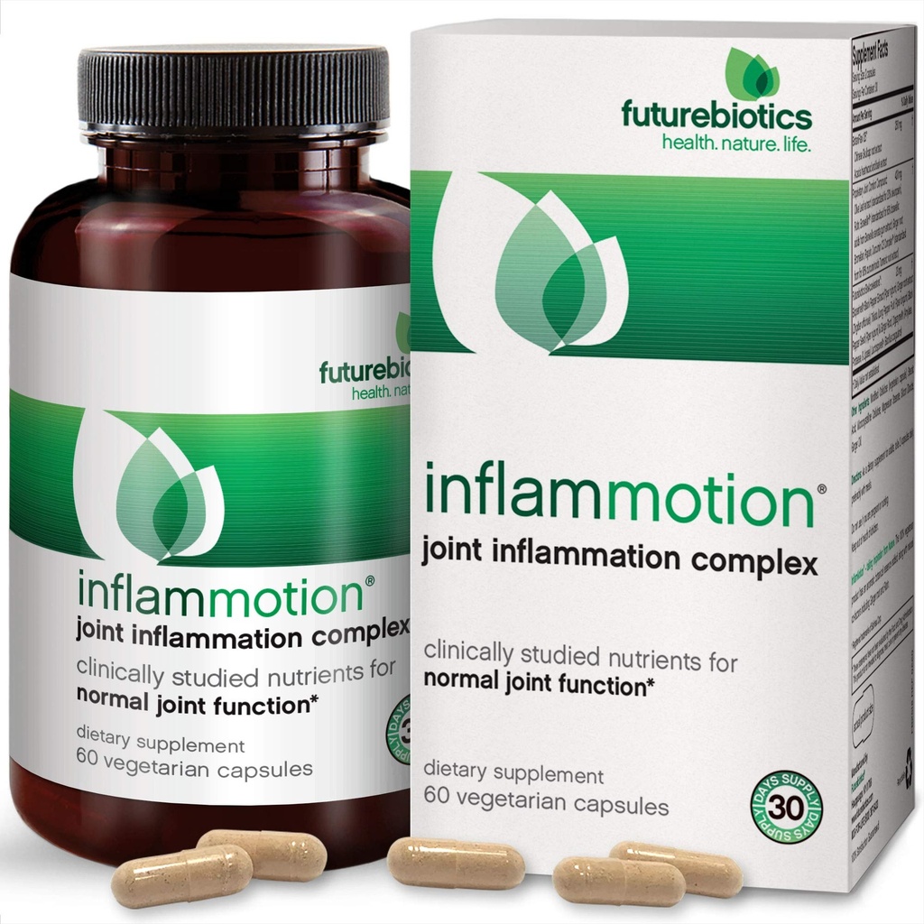 Futurebiotics InflamMotion, Complexe d'inflammation articulaire, 60 Capsules végétariennes