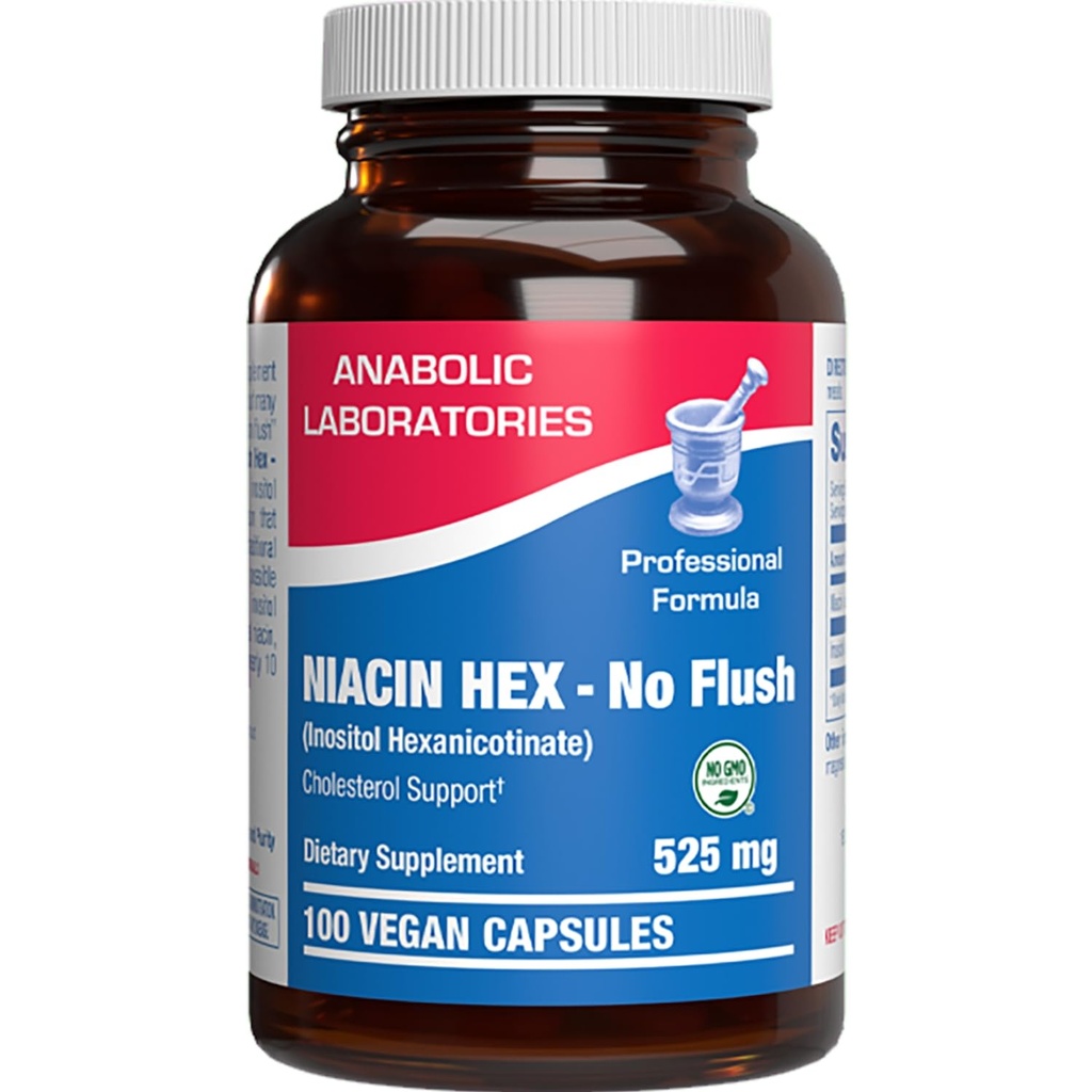 Hoge absorptie Vitamine B3 Niacin Flush vrij - klinische formule Flush vrije Niacin supplement van Inositol Hexanicotinaat voor harthuid & nerve ondersteuning - Vegan Non-GMO Made in The USA - 100 Servings