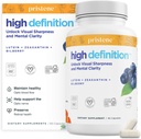 High Definition Brain + Eye Vitamines for Memory, Focus & Concentration, Lutein & Zeaxanthine (25mg/5mg) to Protect Your Eyes from Blue Light & Screens, Bilberry Supplement for Eyes to Support BDNF